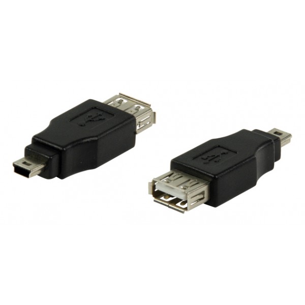 POWERTECH adapter USB 2.0 (F) σε USB Mini (Μ) CAB-U141, μαύρο - Powertech