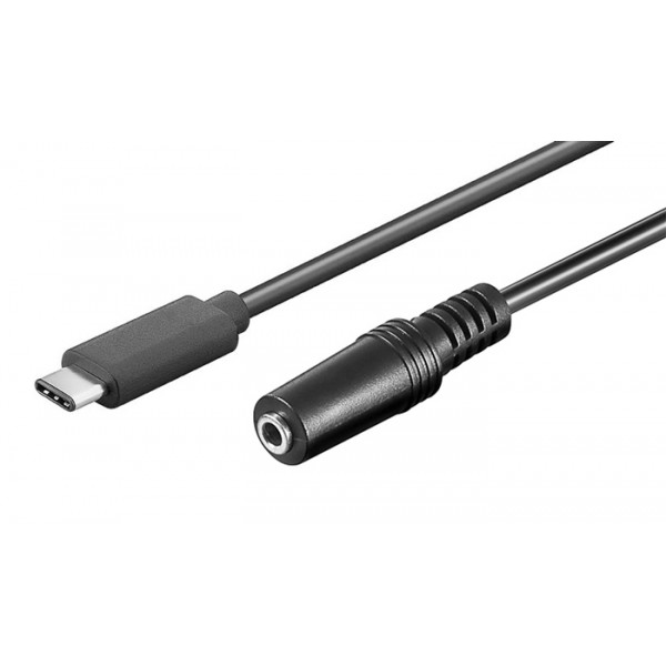 POWERTECH καλώδιο USB-C σε 3.5mm CAB-UC059 αρσενικό σε θηλυκό, 1m, μαύρο - Powertech