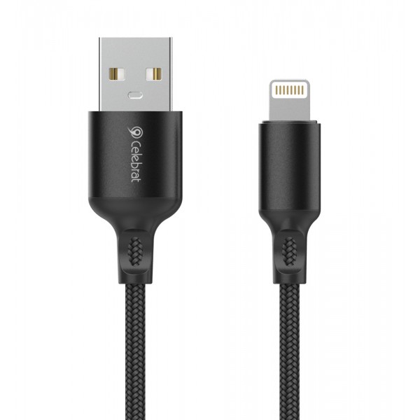 CELEBRAT καλώδιο Lightning σε USB CB-32, 2.4A, 1m, μαύρο - USB