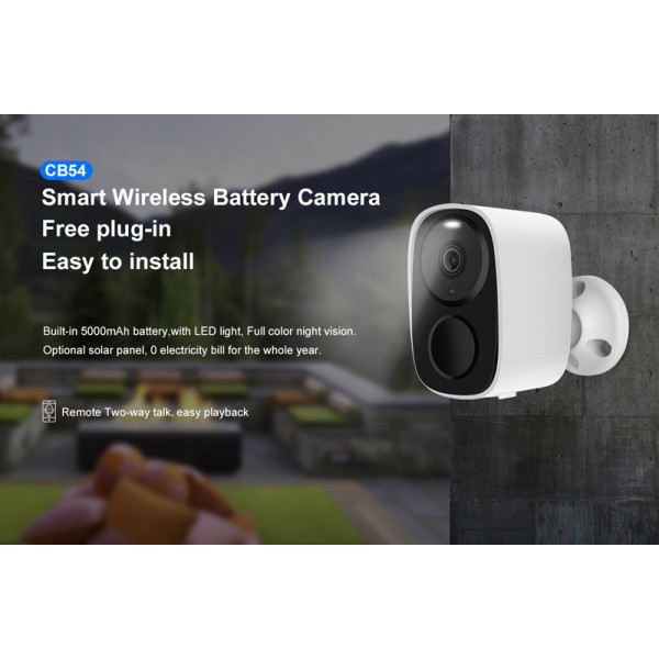 VSTARCAM smart ηλιακή κάμερα CB54-TZ, 2MP, Wi-Fi, μπαταρία 5000mAh, IP66 - VSTARCAM