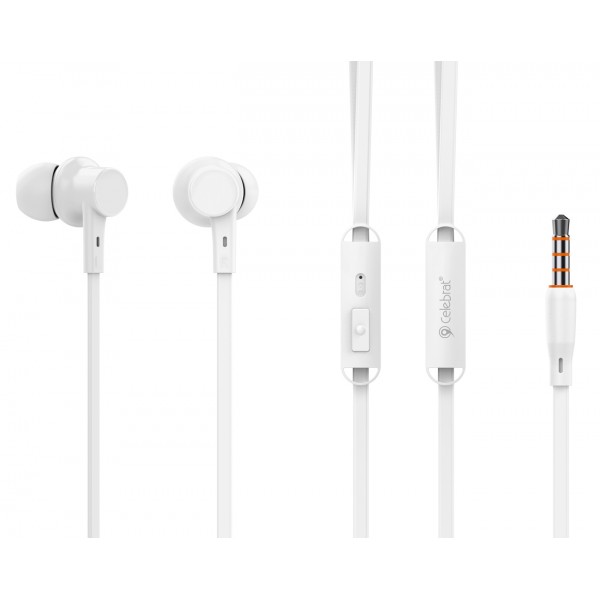 CELEBRAT earphones με μικρόφωνο G19, 3.5mm, 1.2m, λευκά - Ακουστικά - Bluetooth
