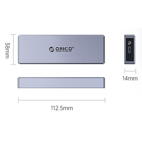 ORICO θήκη για Μ.2 SSD CM2C3-GY-BP, 6Gbps, έως 4TB, γκρι - Θήκες & Trays Σκληρών Δίσκων