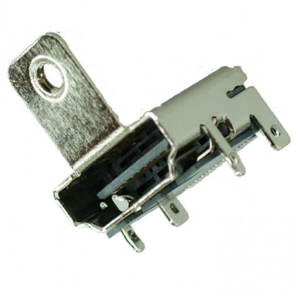 HDMI Connector A TYPE2, pins ίσια με κούμπωμα, βάση βιδώματος, Silver - Connectors