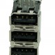 USB 2.0 Connector Triple, up, Silver/Black