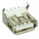 USB 2.0 Connector A TYPE, up Solder in, Silver/White USB 2.0 Connector A TYPE, up Solder in, Silver/White