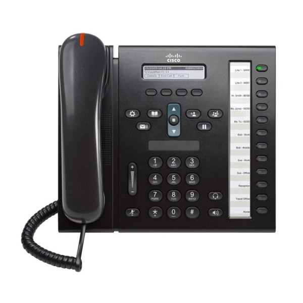 CISCO used Unified IP Phone 6961, POE, Dark Gray - CISCO