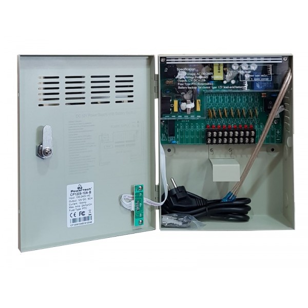 POWERTECH τροφοδοτικό CP1209-10A-B για CCTV-Alarm, DC12V 10A, 9 κανάλια - Σύγκριση Προϊόντων