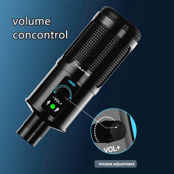 CABLETIME πυκνωτικό μικρόφωνο MP01-AB, με αντιανέμιο & τρίποδα, USB - Σύγκριση Προϊόντων