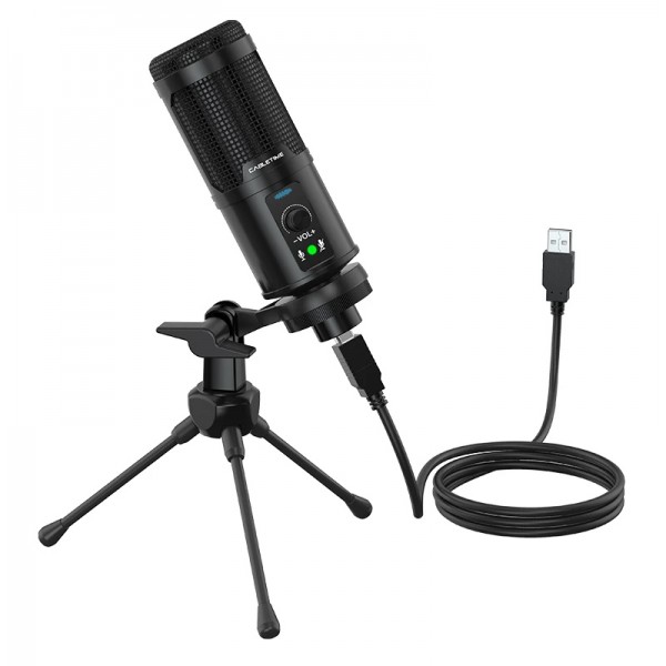 CABLETIME πυκνωτικό μικρόφωνο MP01-AB, με αντιανέμιο & τρίποδα, USB - Σύγκριση Προϊόντων