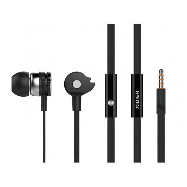CELEBRAT Earphones με μικρόφωνο D1, 10mm, 3,5mm, 1.2m flat, μαύρα - Ακουστικά - Bluetooth