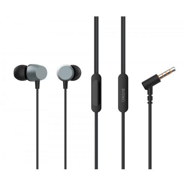 CELEBRAT earphones με μικρόφωνο D10, 3.5mm, 1.2m, μαύρα - Ακουστικά - Bluetooth