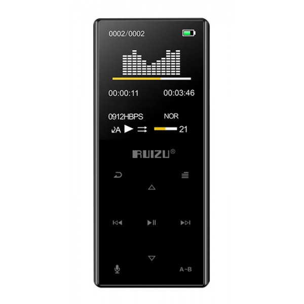 RUIZU MP3 player D29 με ηχείο, 1.8", 16GB, BT, ελληνικό μενού, μαύρο - RUIZU