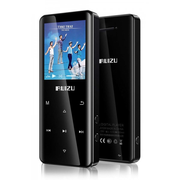 RUIZU MP3 player D51 με ηχείο, 1.8", 8GB, BT, ελληνικό μενού, μαύρο - MP3 - MP4 Players