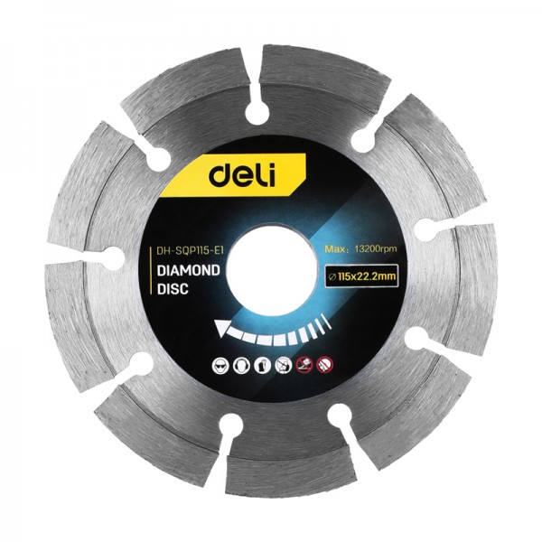 DELI δίσκος κοπής διαμαντέ DH-SQP115-E1, δομικών υλικών, 115mm, 13200rpm - DELI