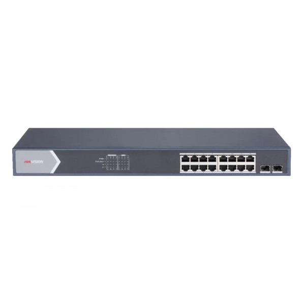 HIKVISION Managed switch DS-3E1518P-SI, 16x PoE & 2x SFP ports, 1000Mbps - Switches