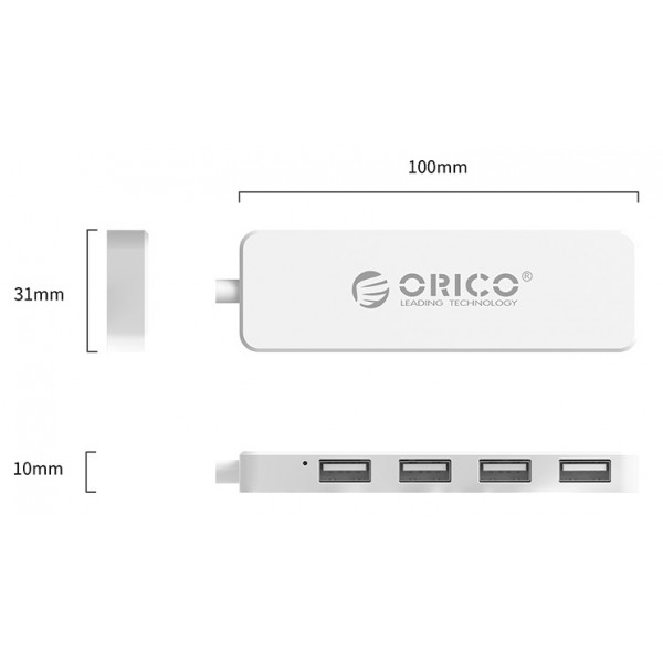ORICO USB Hub FL01, 4x USB, λευκό - ORICO
