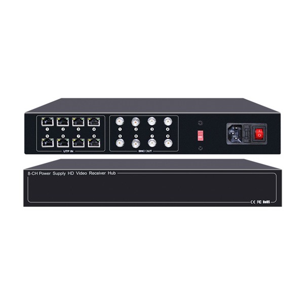 FOLKSAFE video and power receiver hub FS-HD4608VPS12, 8 channel - FOLKSAFE