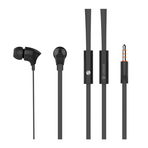CELEBRAT Earphones με μικρόφωνο G3, on/off, 10mm, 3.5mm, 1.2m, μαύρα - CELEBRAT