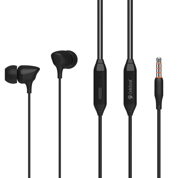 CELEBRAT earphones με μικρόφωνο G7, 3.5mm, 1.2m, μαύρα - Ακουστικά - Bluetooth