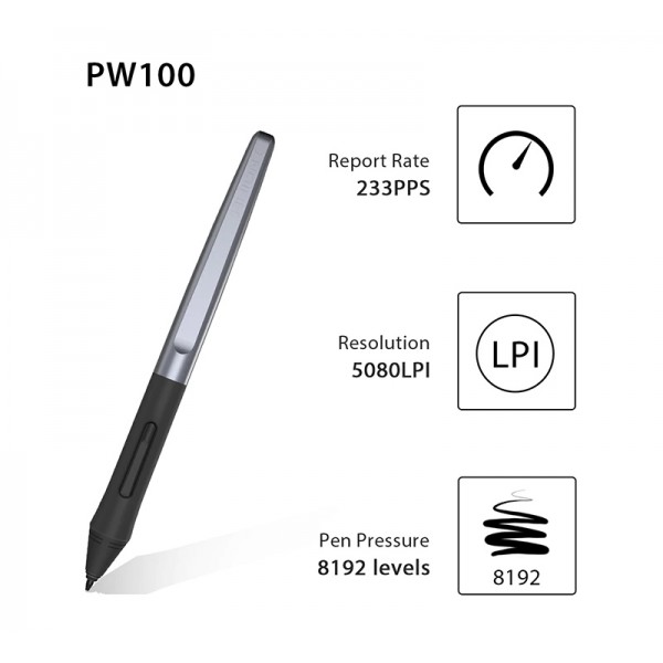 HUION pen tablet H640P, 6.3 x 3.9", battery-free pen, 6 πλήκτρα, μαύρο