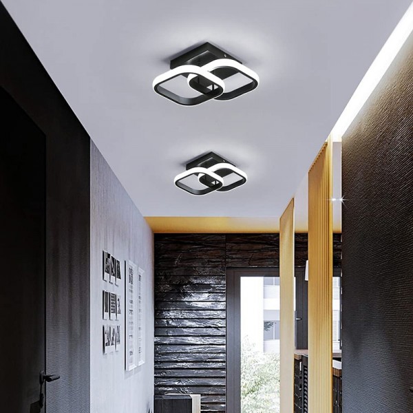 POWERTECH LED φωτιστικό οροφής HLL-0079, 20W, 4000K, 24x20cm, μαύρο - Φωτιστικά