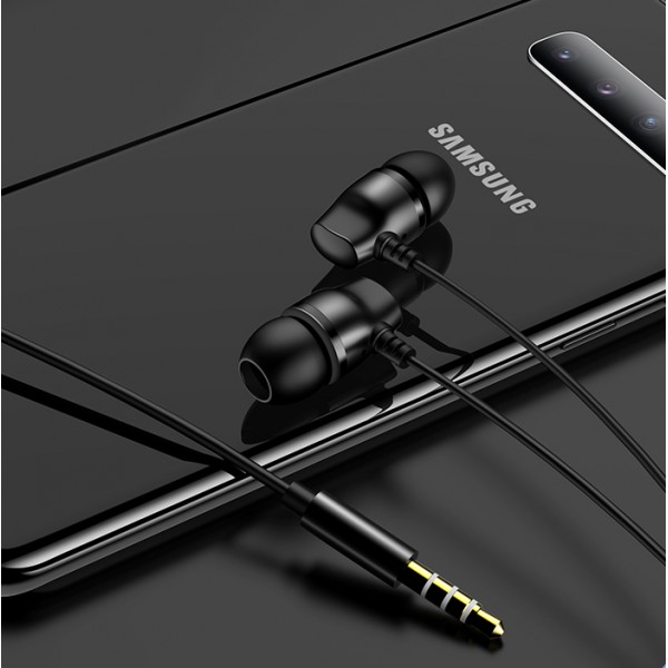 USAMS earphones με μικρόφωνο EP-36, 10mm, 3.5mm, 1.2m, μαύρα