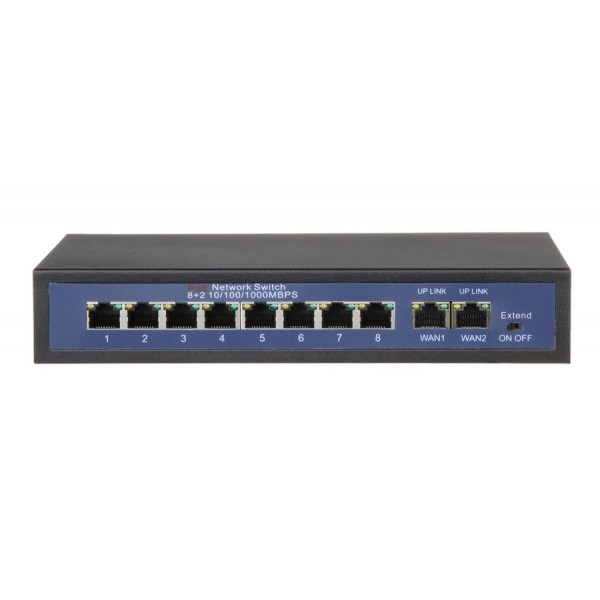 LONGSE PoE switch HT812, 8x LAN port & 2x WAN port, 10/100/1000Mbps - Δικτυακά