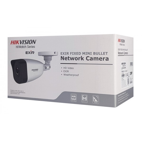 HIKVISION HIWATCH IP κάμερα HWI-B140H, 2.8mm, 4MP, Η.265, IP67, PoE - Κάμερες Ασφαλείας