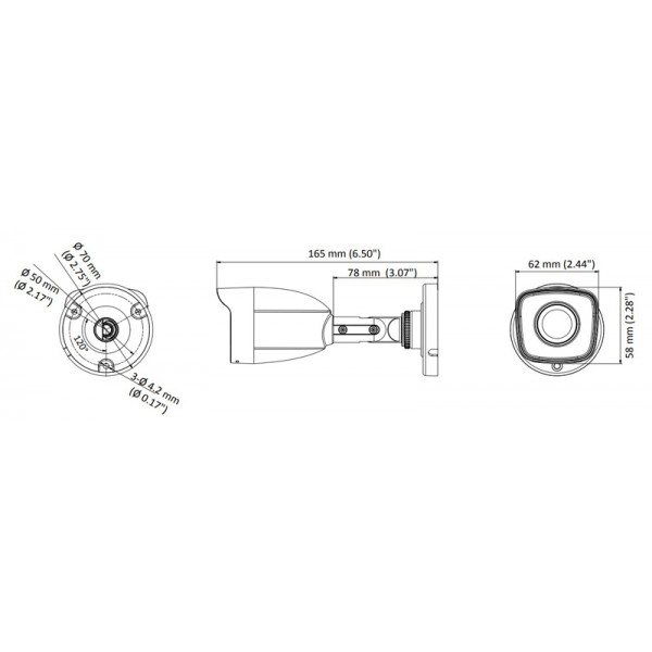 HIKVISION HIWATCH υβριδική κάμερα HWT-B120-M, 2.8mm, 2MP, IP66 - Κάμερες Ασφαλείας