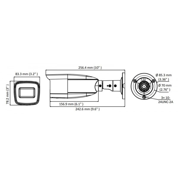 HIKVISION HIWATCH υβριδική κάμερα HWT-B340-VF, 2.8-12mm, 4MP, IP66 - Κάμερες Ασφαλείας
