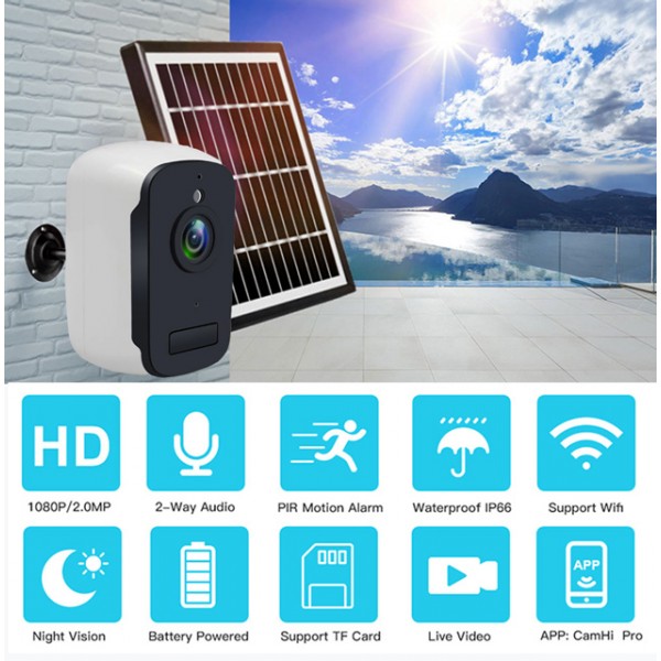 INNOTRONIC smart ηλιακή κάμερα ICH-BC22, 2MP, Wi-Fi, IP66, micro SD - INNOTRONIK