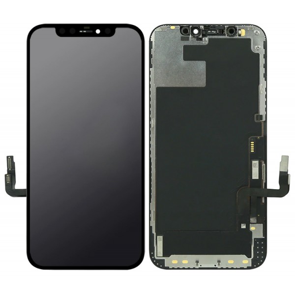 TW INCELL LCD για iPhone 12/12 Pro, camera-sensor ring, earmesh, μαύρη - TW INCELL