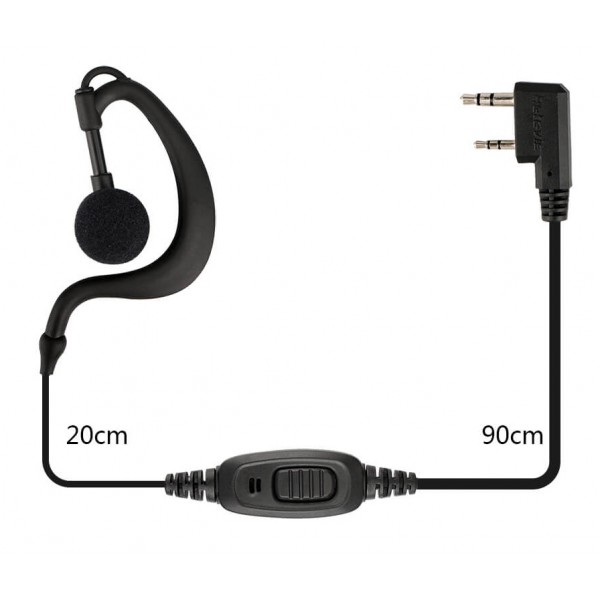 RETEVIS ακουστικό J9118A για πομποδέκτη, 2 pin, Push to talk, 110cm - RETEVIS
