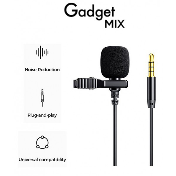JOYROOM μικρόφωνο JR-LM1 με ενσωματωμένο clip-on, 3.5mm, 2m, μαύρο | Ακουστικά - Μικρόφωνα PC | Συνοδευτικά PC |