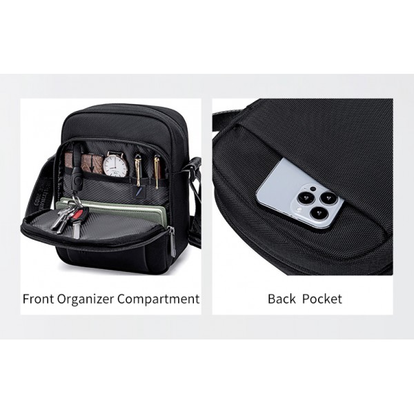 ARCTIC HUNTER τσάντα ώμου K00542, με θήκη tablet 9.7", 4L, μαύρη - ARCTIC HUNTER