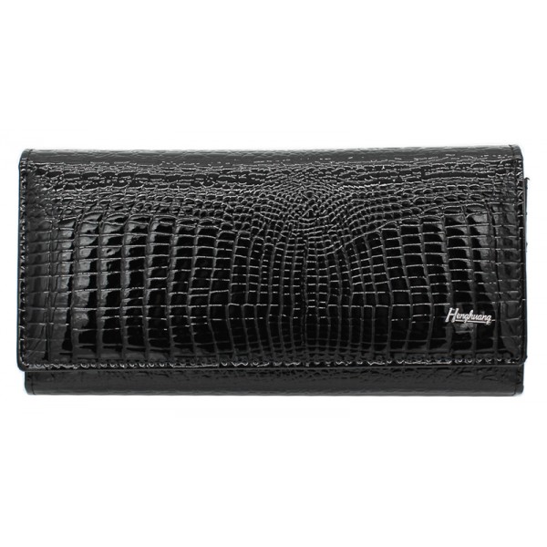HENGHUANG γυναικείο πορτοφόλι LBAG-0007, δερμάτινο, μαύρο - HENGHUANG