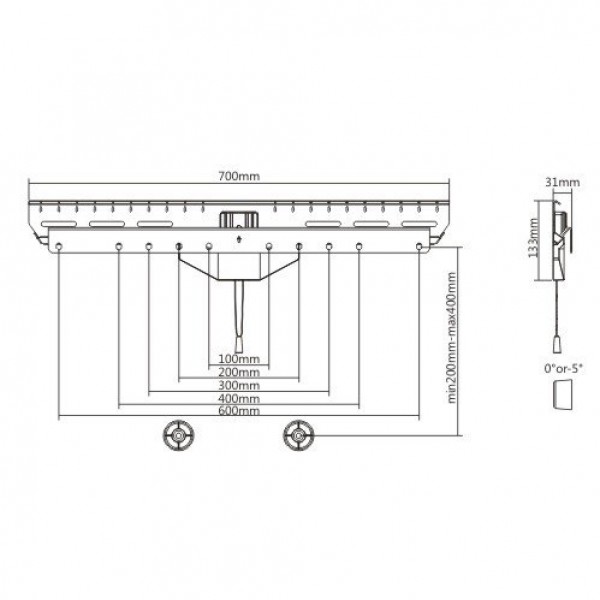 BRATECK επιτοίχια βάση LED-1546 για τηλεόραση 37-80", έως 50kg