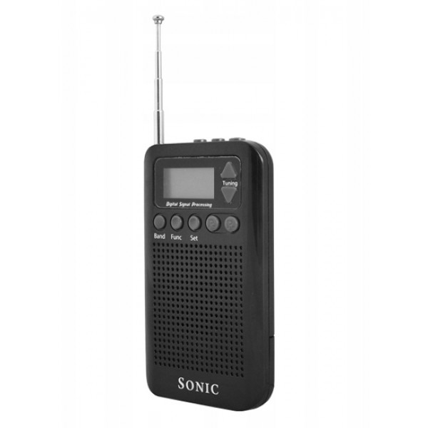 SONIC φορητό ραδιόφωνο R-9388, πτυσσόμενη κεραία, μαύρο - SONIC