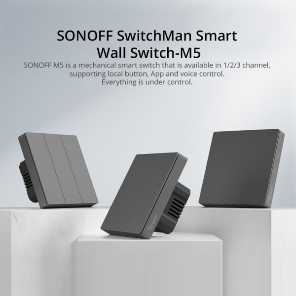 SONOFF smart διακόπτης M5-1C-86, μονός, WiFi, γκρι - Ηλεκτρολογικός εξοπλισμός