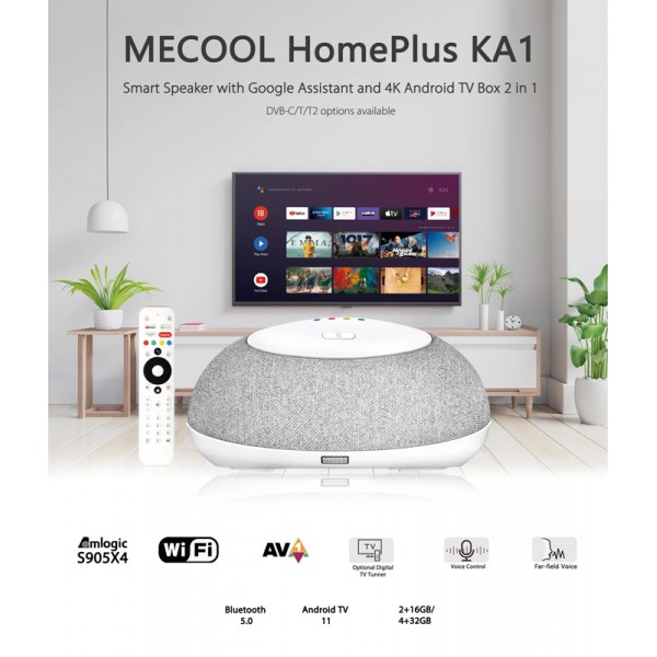 MECOOL TV Box & smart ηχείο KA1 με αποκωδικοποιητή, 4K, Android 11 - TV Box