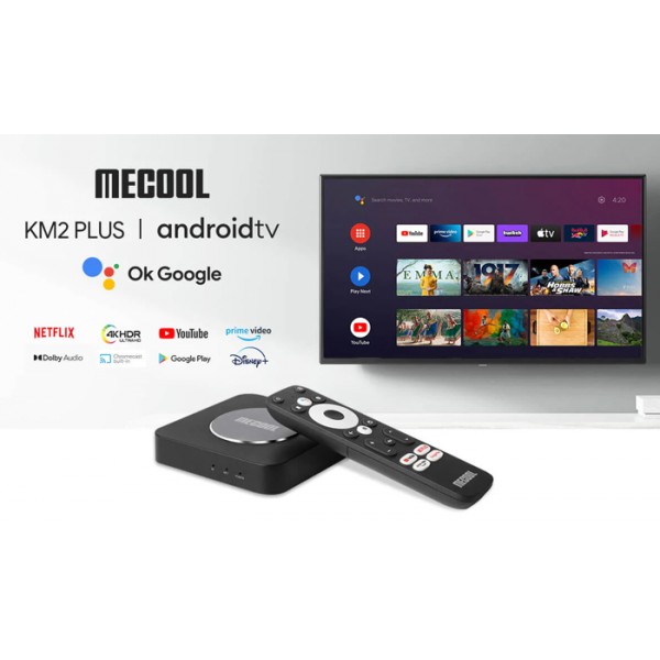 Mecool TV Box KM2 Plus 4K UHD με WiFi USB 2.0 / USB 3.0 2GB RAM και 16GB Αποθηκευτικό Χώρο με Λειτουργικό Android 11.0 και Google Assistant - TV Box