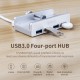 ORICO USB hub με κλιπ MH4PU-SV-BP, 4x USB, ασημί
