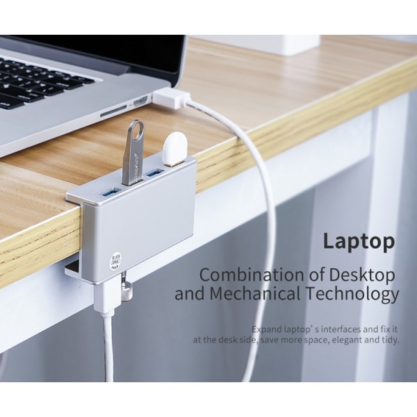 ORICO USB hub με κλιπ MH4PU-SV-BP, 4x USB, ασημί