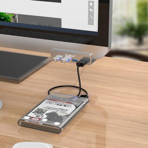 ORICO USB hub με κλιπ MH4PU-SV-BP, 4x USB, ασημί