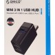 ORICO mini USB Hub MINI-U32, 1x USB 3.0, 2x USB 2.0, μαύρο