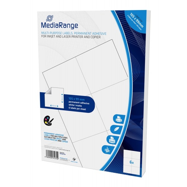 MEDIARANGE Ετικέτες πολλαπλών χρήσεων MRINK144, 105x99mm, 300τμχ