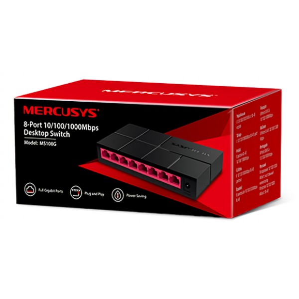 MERCUSYS Desktop Switch MS108G, 8x 10/100/1000 Mbps, Ver. 1