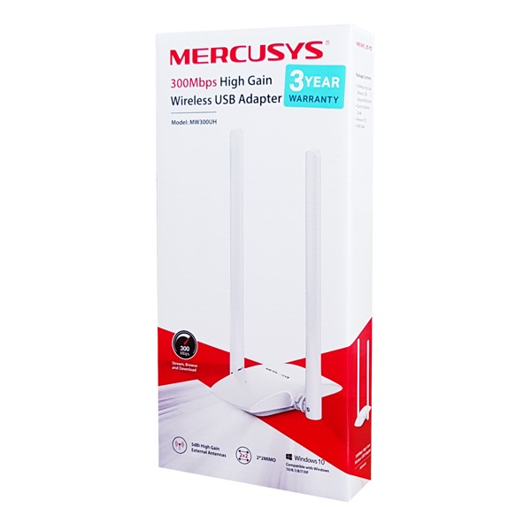 MERCUSYS Wireless USB Adapter MW300UH, 300Mbps, 2x2 MIMO, Ver. 1 - MERCUSYS