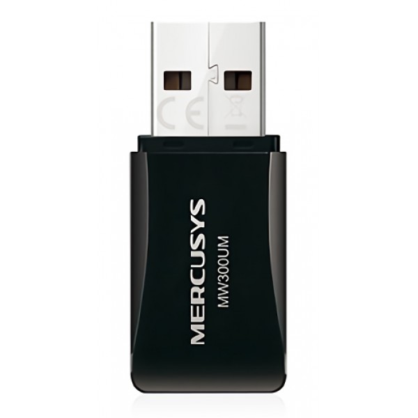 MERCUSYS Wireless Mini USB Adapter MW300UM, 300Mbps, Ver. 3 - MERCUSYS