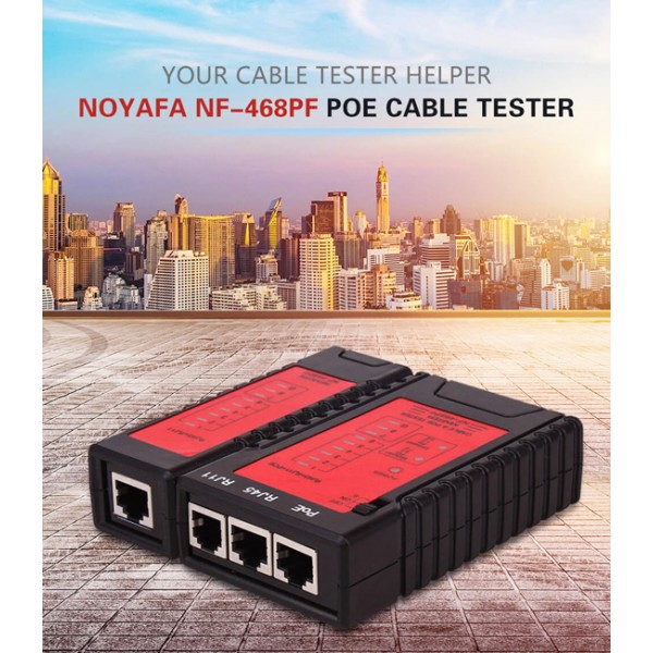NOYAFA tester καλωδίων δικτύου NF-468PF για PoE RJ45 & RJ11 - NOYAFA